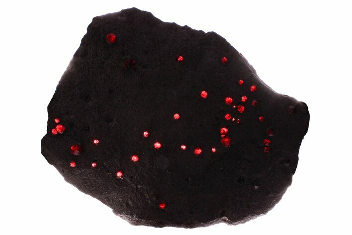 Plate of + Red Embers Garnets in Graphite - Massachusetts #375772
